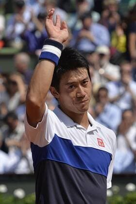 PARIS, 27.05.2015, Kei Nishikori (JPN) bei den Tennis French Open 2015 in Paris