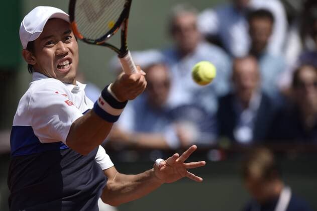 PARIS, 27.05.2015, Kei Nishikori (JPN) bei den Tennis French Open 2015 in Paris