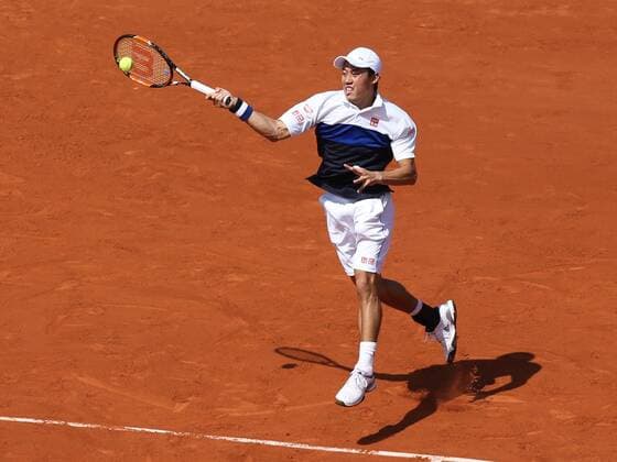 - PARIS, FRANCE: Kei Nishikori pictured during a tennis match between Japanese Kei Nishikori and Brazilian Thomaz Bellucci in round 2 of the men s singles at the Roland Garros tennis tournament, in Paris, France, Wednesday 27 May 2015. Roland Garros Grand Slam takes place from 24 May to 07 June 2015. VIRGINIExLEFOUR  x04631634x