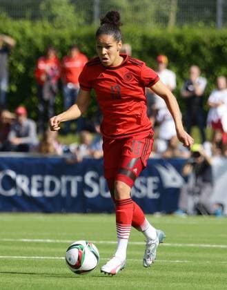 Baden , Fußball Länderspiel Frauen Schweiz vs. Deutschland , Celia Sasic ( GER )