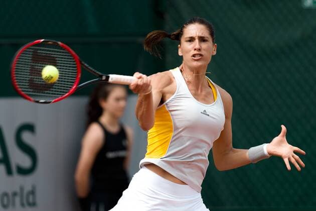 May 28, 2015: Andrea PETKOVIC of Germany in action in a 2nd round match against Lourdes Dominguez Lino of Spain on day five of the 2015 French Open tennis tournament at Roland Garros in Paris, France. Sydney Low Cal Media. Tennis 2015: French Open MAY 28 - ZUMAc04_