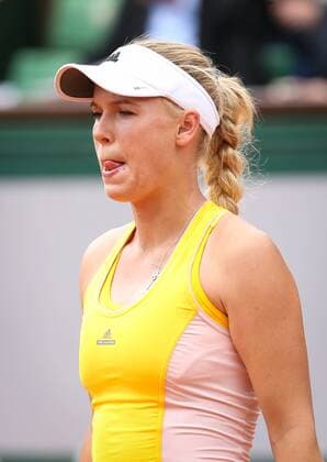 - PARIS, FRANCE: Danish Caroline Wozniacki looks dejected at a tennis match against German Julia Goerges in round 2 of the women s singles at the Roland Garros tennis tournament, in Paris, France, Thursday 28 May 2015. Roland Garros Grand Slam takes place from 24 May to 07 June 2015. VIRGINIExLEFOUR  x04632040x