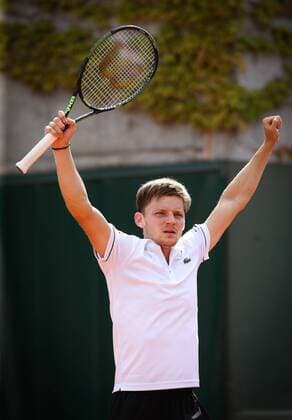 - PARIS, FRANCE: Belgian David Goffin celebrates after winning a tennis match between Belgian David Goffin and Colombian Santiago Giraldo in round 2 of the men s singles at the Roland Garros tennis tournament, in Paris, France, Thursday 28 May 2015. The Roland Garros Grand Slam takes place from 24 May to 07 June 2015. VIRGINIExLEFOUR  x04632345x