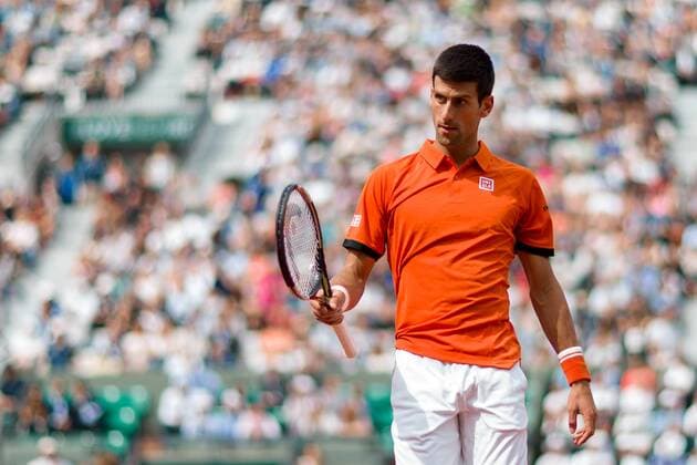May 28, 2015: Novak DJOKOVIC of Serbia in action in a 2nd round match against Gilles MULLER of Luxembourg on day five of the 2015 French Open tennis tournament at Roland Garros in Paris, France. Sydney Low Cal Media. Tennis 2015: French Open MAY 28 - ZUMAc04_