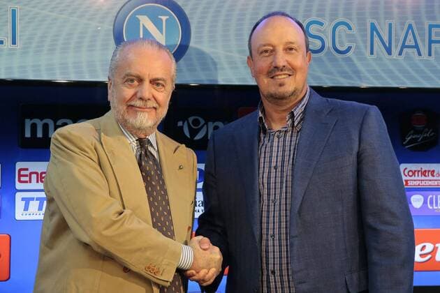 Aktuell Fußball, Italien, Serie A, Rafael Benitez gibt Abschied vom SSC Neapel bekannt Aurelio De Laurentiis Presidente del Napoli, Rafael Benitez Napoli Rafael Benitez resign as Napoli trainer Castelvolturno 28-05-2015 Football Calcio Serie A cesarexpurini