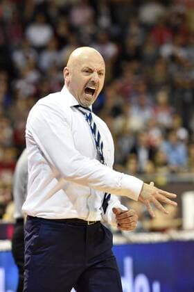 Sasa Obradovic, Cheftrainer (Alba Berlin), Einzelbild, gestikuliert, FC Bayern Muenchen Basketball vs Alba Berlin, Playoff, Halbfinale, Basketball Bundesliga Saison 2014 2015, Beko BBL,28.05.15