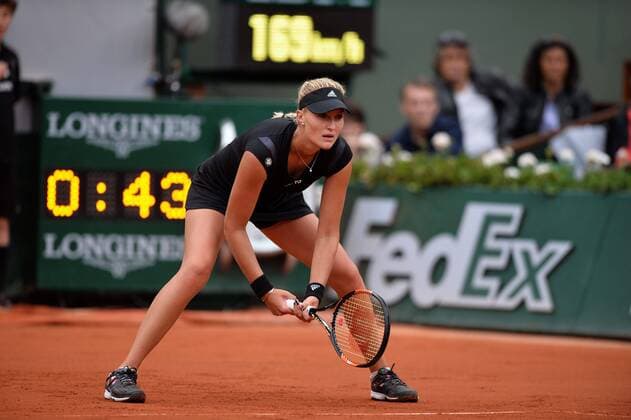 Kristina Mladenovic (fra) - Tennis, French Open 2015, Roland Garros in Paris Frankreich- 28 05 2015 AnthonyBIBARD FEP Panoramic 