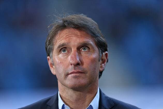 28.05.2015, Fussball Saison 2014 2015, Relegation Hinspiel, Hamburger SV - Karlsruher SC in der IMTECH-Arena Hamburg, Trainer Bruno Labbadia (Hamburg) 