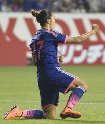 Nadeshiko beat Italy in last Women s World Cup warm-up Japan s Yuki Ogimi celebrates after scoring in the second half of a game against Italy at Minami Nagano Sports Park Football Stadium in central Japan on May 28, 2015. Holders Japan won their final warm-up for the Women s World Cup 1-0. 