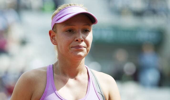 TENNIS - WTA Tennis Damen French Open 2015 PARIS,FRANCE,29.MAY.15 - TENNIS - WTA Tour, Grand Slam, Roland Garros, French Open. Image shows the disappointment of Donna Vekic (CRO). GEPAxpictures xMatthiasxHauer