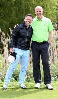 9. Thüringer Charity Open Mühlberg 29.05.15 , Mühlberg, Gut Ringhofen, 9. Thüringer Charity Open, Golf-Benefiz-Turnier im Bild: Arndt Kolbe und Mario Basler