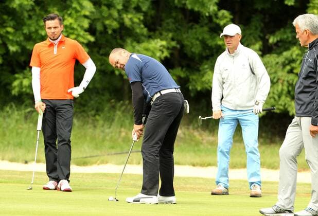 9. Thüringer Charity Open Mühlberg 29.05.15 , Mühlberg, Gut Ringhofen, 9. Thüringer Charity Open, Golf-Benefiz-Turnier im Bild: Martin Ullmann, Sven Ottke, Frank Schreyer und Dr. Peter Ullmann