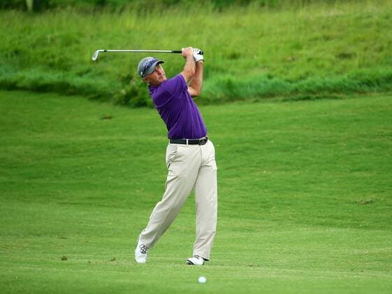SHANGHAI, CHINA - MAY 29: (CHINA OUT) David McKenzie of Australia in action during the second round match in 2015 Pingan Bank China Tour - PGA Golf Herren Tour China Series - Lanhai Open at Lan Hai International Golf Club on May 29, 2015 in Shanghai, China.  CFP468201823 