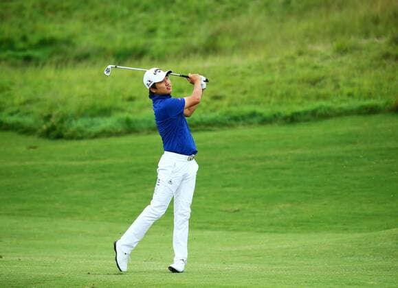 SHANGHAI, CHINA - MAY 29: (CHINA OUT) J.H. Wang of South Korea in action during the second round match in 2015 Pingan Bank China Tour - PGA Golf Herren Tour China Series - Lanhai Open at Lan Hai International Golf Club on May 29, 2015 in Shanghai, China.  CFP468201833 