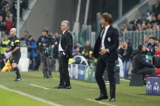 Credit - Domenic Aquilina - FotoAquilina 05-11-2013 - 5 November 2013 - 05.11.2013 - UEFA Champions League - Matchday 4 - Group B - Juventus Stadium - Turin - Italy - Juventus v Real Madrid CF 2-2 Real Madrid head coach Carlo Ancelotti (centre of photo) watches attentively during the UEFA Champions League Matchday 4 match in Turin, Italy between Juventus and Real Madrid CF at the Juventus Stadium UEFA Champions League - Matchday 4 - Juventus v Real Madrid CF UCL_MD4_2013 14