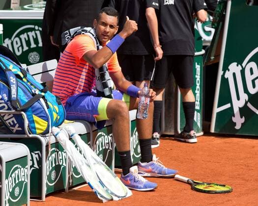 Nick Kyrgios (AUS) Tennis - French Open 2015 - Grand Slam ITF ATP Tennis Herren WTA Tennis Damen - Roland Garros - Paris - - France - 30 May 2015.