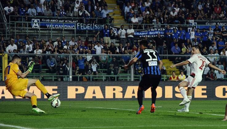 Aktuell Fußball, Italien, Serie A, Atalanta Bergamo - AC Mailand Db Bergamo 30 05 2015 - campionato di calcio serie A Atalanta-Milan - gol Giacomo Bonaventura 