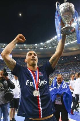 Jubel Zlatan Ibrahimovic (PSG) FOOTBALL : Paris Saint Germain - Finale Coupe de France - 30 05 2015 GwendolineLeGoff Panoramic 