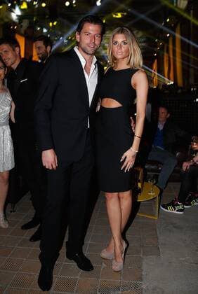 Roman WEIDENFELLER ,Torwart (Borussia Dortmund) mit Freundin Lisa Rossenbach. Bankett Borussia Dortmund. Fussball DFB Pokal Finale der Maenner 2015, Borussia Dortmund (DO)-VFL Wolfsburg (WOB) 3-1. am 30.05.2015 im KRAFTWERK in BERLIN.