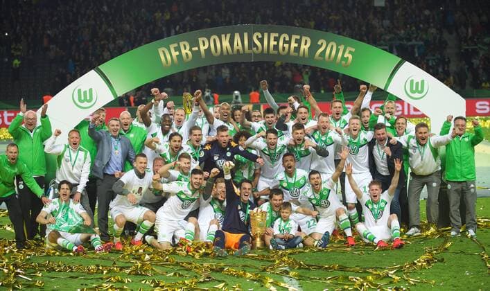 Fussball Berlin 30.05.2015 DFB Pokal Finale 2015 Borussia Dortmund - VFL Wolfsburg VFL Wolfsburg ist Deutscher Pokalsieger 2015