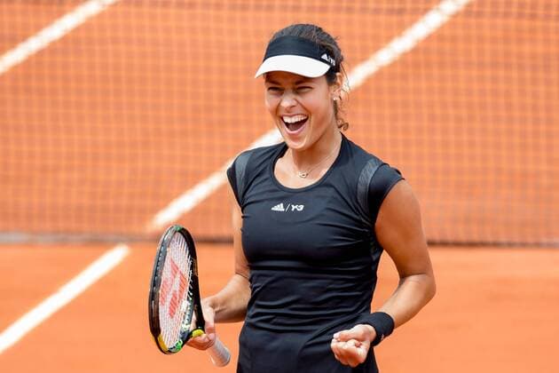 May 31, 2015: Ana IVANOVIC of Serbia celebrates winning a 4th round match against Ekaterina MAKAROVA of the Russian Federation on day eight of the 2015 French Open tennis tournament at Roland Garros in Paris, France. Sydney Low Cal Media. Tennis 2015: French Open MAY 31 - ZUMAc04_
