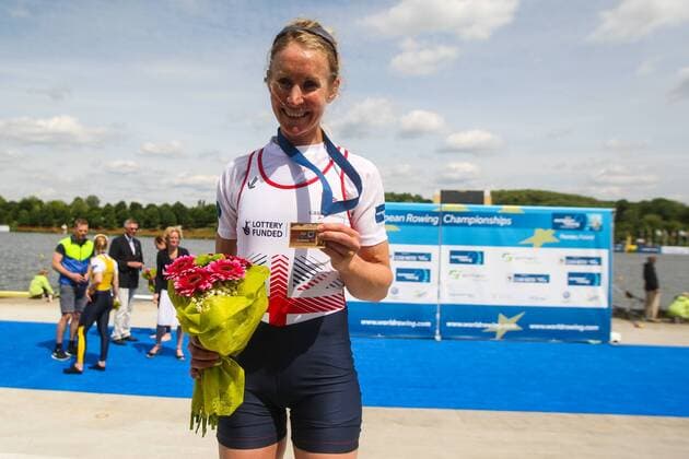 Aktuell Rudern, EM in Posen, Siegerehrung EUROPEAN ROWING CHAMPIONSHIPS POZNAN 2015 Imogen Walsh (GBR) LW1x ,  20150531_awj_1372