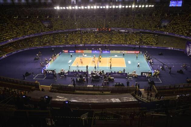 BRASIL X SERBIA Word League BELO HORIZONTE, MG - 05 31 2015: BRAZIL X SERBIA Volleyball WORLD LEAGUE - Player Brazil during BRAZIL X SERBIA Volleyball WORLD LEAGUE.  Mour?oxPanda