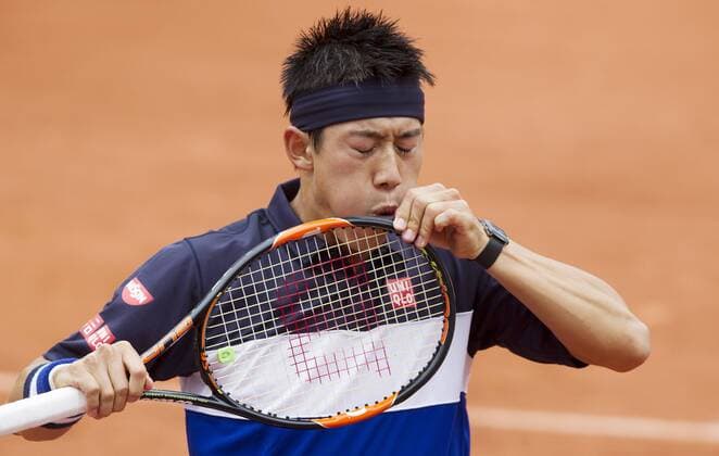 TENNIS - ATP Tennis Herren French Open 2015 PARIS,FRANCE,31.MAY.15 - TENNIS - ATP World Tour, Grand Slam, Roland Garros, French Open. Image shows Kei Nishikori (JPN). GEPAxpictures xMatthiasxHauer