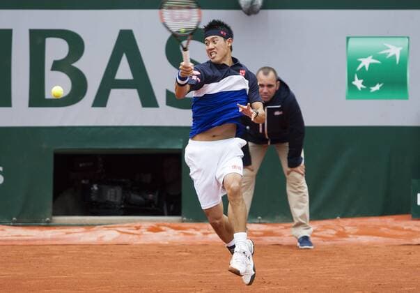 TENNIS - ATP Tennis Herren French Open 2015 PARIS,FRANCE,31.MAY.15 - TENNIS - ATP World Tour, Grand Slam, Roland Garros, French Open. Image shows Kei Nishikori (JPN). GEPAxpictures xMatthiasxHauer