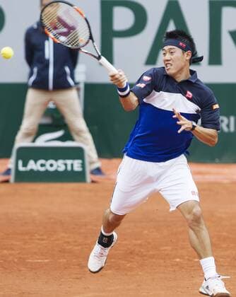 TENNIS - ATP Tennis Herren French Open 2015 PARIS,FRANCE,31.MAY.15 - TENNIS - ATP World Tour, Grand Slam, Roland Garros, French Open. Image shows Kei Nishikori (JPN). GEPAxpictures xMatthiasxHauer