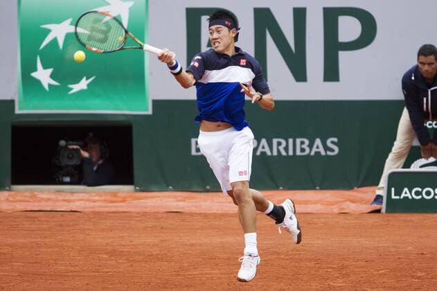 TENNIS - ATP Tennis Herren French Open 2015 PARIS,FRANCE,31.MAY.15 - TENNIS - ATP World Tour, Grand Slam, Roland Garros, French Open. Image shows Kei Nishikori (JPN). GEPAxpictures xMatthiasxHauer