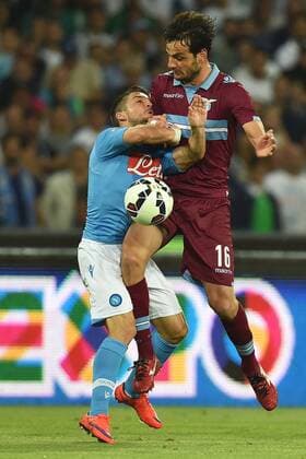 Aktuell Fußball, Italien, Serie A, SSC Neapel - Lazio Rom Dries Mertens Napoli, Marco Parolo Lazio Napoli 31-05-2015 Stadio San Paolo Football Calcio Serie A 2014 2015 SSC Napoli vs. Lazio Roma. andreaxstaccioli