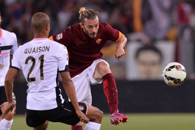 Federico Balzaretti Roma, Robin Quaison Palermo. Roma 31-05-2015 Stadio Olimpico. Football Calcio 2014 2015 Serie A. AS Roma vs. US Palermo. AntoniettaxBaldassarre