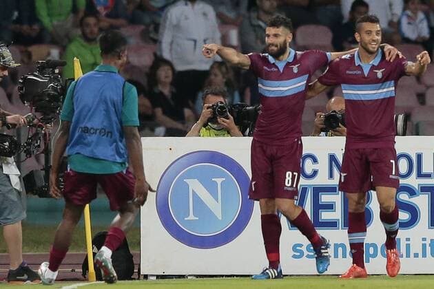 Aktuell Fußball, Italien, Serie A, SSC Neapel - Lazio Rom Antonio Candreva Lazio, goal celebration Napoli 31-05-2015 Stadio San Paolo Football Calcio Serie A 2014 2015 SSC Napoli vs. Lazio Roma cesarexpurini