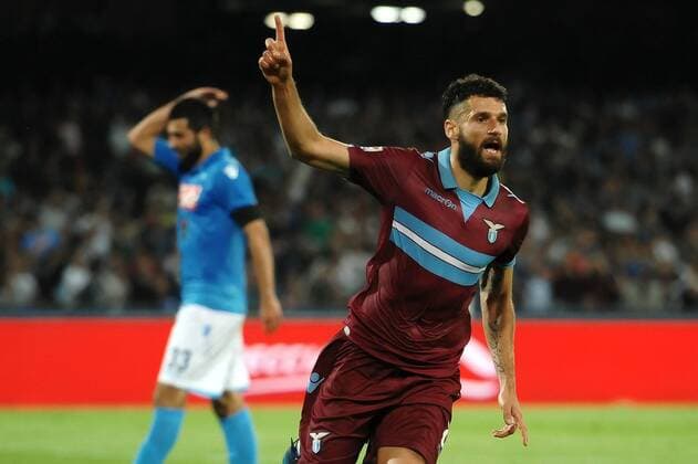 Aktuell Fußball, Italien, Serie A, SSC Neapel - Lazio Rom Antonio Candreva Lazio Goal celebration Napoli 31-05-2015 Stadio San Paolo Football Calcio Serie A 2014 2015 SSC Napoli vs. Lazio Roma. andreaxstaccioli