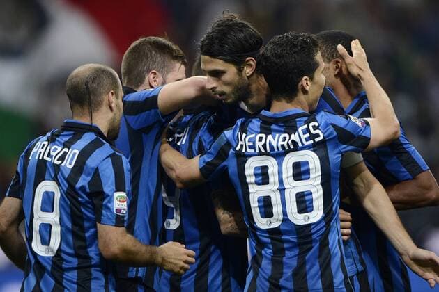 Esutanza gol di Rodrigo Palacio Inter 1-0. Celebration goal Milano 31-05-2015 Stadio Giuseppe Meazza - Football Calcio Serie A Inter Mailand vs. Empoli FC. giuseppexceleste
