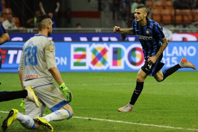 gol di Mauro Icardi Inter 4-2. Celebration goal Milano 31-05-2015 Stadio Giuseppe Meazza - Football Calcio Serie A Inter Mailand vs. Empoli FC. giuseppexceleste
