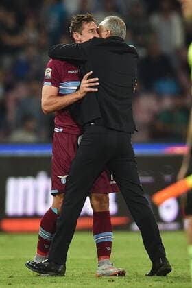 Miroslav Klose, Stefano Pioli Lazio Napoli 31-05-2015 Stadio San Paolo Football Calcio Serie A 2014 2015 SSC Napoli vs. Lazio Roma. andreaxstaccioli