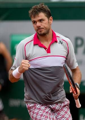 Stanislas Wawrinka (SUI) macht die Faust und juhelt nach seinem Sieg, Jubel, Tennis - French Open 2015 - Grand Slam ITF ATP Tennis Herren WTA Tennis Damen - Roland Garros - Paris - - France - 31 May 2015.