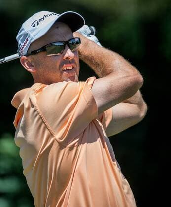 May 31, 2015: Cameron Percy hits his tee shot on hole 4 during the fourth round of the AT&T Byron Nelson at TPC Four Seasons Resort in Irving, TX. GOLF: MAY 31 PGA Golf Herren - AT&T Byron Nelson Championship - Final Round Icon1505310224 EDITORIAL USE ONLY