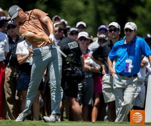 May 31, 2015: Jordan Spieth hits a tee shot off of hole 9 during the fourth round of the AT&T Byron Nelson at TPC Four Seasons Resort in Irving, TX. GOLF: MAY 31 PGA Golf Herren - AT&T Byron Nelson Championship - Final Round Icon1505310254 EDITORIAL USE ONLY