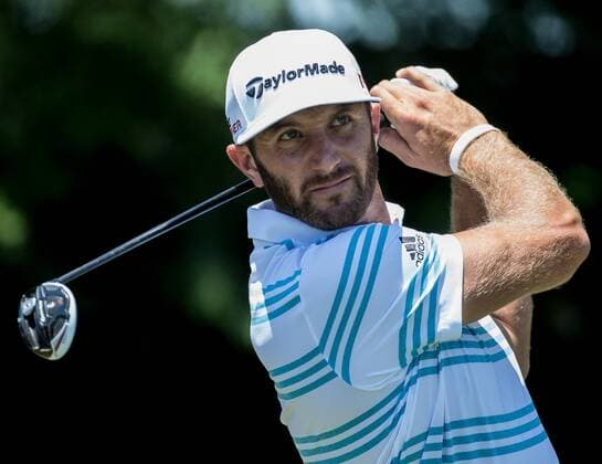May 31, 2015: Dustin Johnson tees off on hole 4 during the fourth round of the AT&T Byron Nelson at TPC Four Seasons Resort in Irving, TX. GOLF: MAY 31 PGA Golf Herren - AT&T Byron Nelson Championship - Final Round Icon1505310294 EDITORIAL USE ONLY