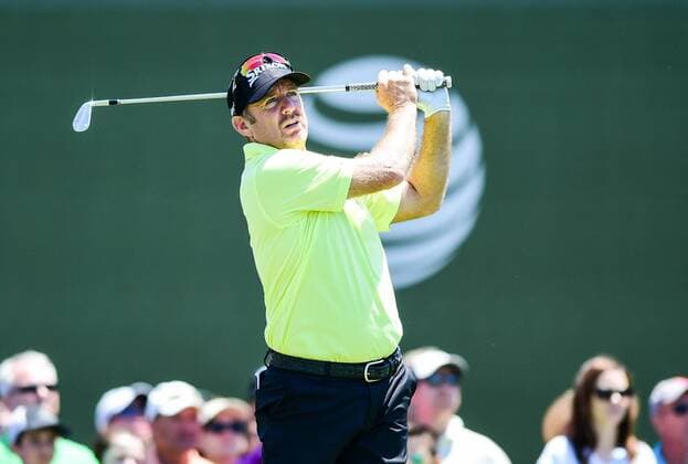 May 31, 2015: Rod Pampling tees off on 17 during final round play of the AT&T Byron Nelson Championship at TPC Four Seasons in Irving, Texas. GOLF: MAY 31 PGA Golf Herren - AT&T Byron Nelson Championship - Final Round Icon150531043 EDITORIAL USE ONLY