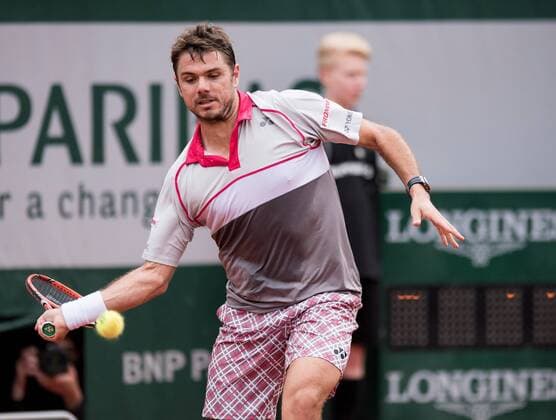 31.05.2015. Roland Garros, Paris, France. Stan Wawrinka of Switzerland in action during his Men s Singles match against Gilles Simon of France on day eight of the 2015 French Open at Roland Garros on May 31, 2015 in Paris, France. xBenxPipex  ActionPlus11626713