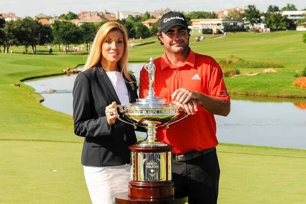 May 31, 2015: Steven Bowditch during the trophy presentation after final round play of the AT&T Byron Nelson Championship at TPC Four Seasons in Irving, Texas. GOLF: MAY 31 PGA Golf Herren - AT&T Byron Nelson Championship - Final Round Icon150531082 EDITORIAL USE ONLY