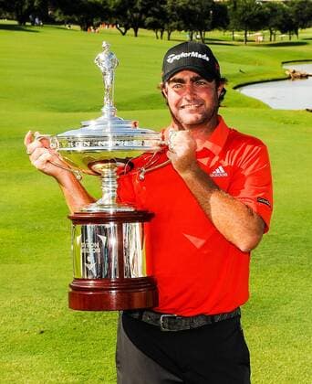 May 31, 2015: Steven Bowditch during the trophy presentation after final round play of the AT&T Byron Nelson Championship at TPC Four Seasons in Irving, Texas. GOLF: MAY 31 PGA Golf Herren - AT&T Byron Nelson Championship - Final Round Icon150531084 EDITORIAL USE ONLY
