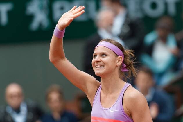 June 1, 2015: Lucie Safarova of Czech Republic of Spain celebrates after winning a 4th round match against Maria Sharapova of Russian Federation on day nine of the 2015 French Open tennis tournament at Roland Garros in Paris, France. Safarova won 76 64. Sydney Low Cal Media. Tennis 2015: French Open JUNE 1 - ZUMAc04_
