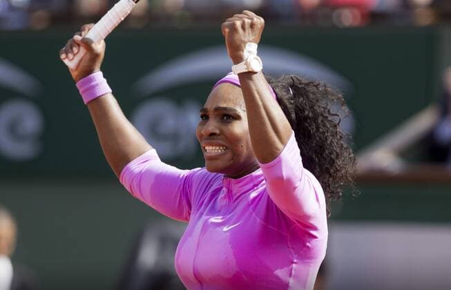 TENNIS - WTA Tennis Damen French Open 2015 PARIS,FRANCE,01.JUN.15 - TENNIS - WTA Tour, Grand Slam, Roland Garros, French Open. Image shows the rejoicing of Serena Williams (USA). GEPAxpictures xMatthiasxHauer