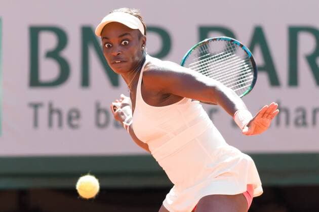 June 1, 2015: Sloane Stephens of United States of America in action in a 4th round match against Serena Williams of United States of America on day nine of the 2015 French Open tennis tournament at Roland Garros in Paris, France. Williams won 16 75 63. Sydney Low Cal Media. Tennis 2015: French Open JUNE 1 - ZUMAc04_