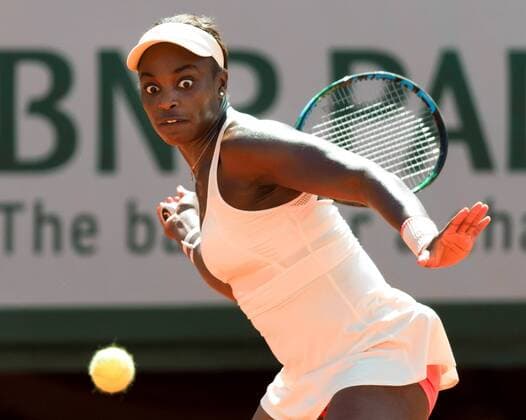 Jun 1, 2015 - Paris, France - SLOANE STEPHENS of USA reacts during her 4th round Women s Singles loss to S. Williams in the French Open tennis tournament at Roland Garros. Tennis 2015 - French Open - Day 9  - ZUMA